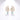 Pair of nautilus shell shaped earrings in white mother of pearl with gold trim and light blue teardrop stone drops