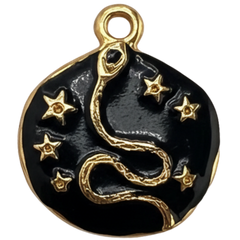 Black Snake Madallion Charm