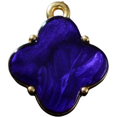 Midnight Clover Charm Pendant