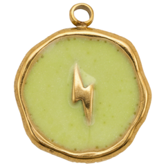 Green Bolt Coin Charm