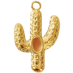 Golden Cactus Charm