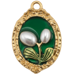 Twin Pearl Blossom Charm Pendant