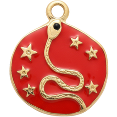 Red Snake Madallion Charm