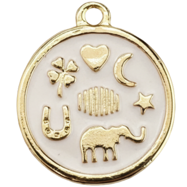 White Symbol of Luck Charm
