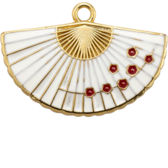 White Sakura Fan Charm