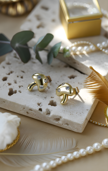 fungia-gold-mushroom-stud-earrings-prasinous-magazine