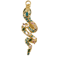 Gem Serpent Charm Pendant