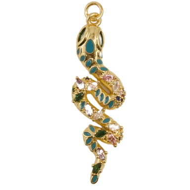 Gem Serpent Charm Pendant