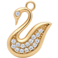 Golden Elegant Swan Charm