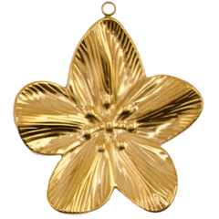Gold Five Petal Flower Charm