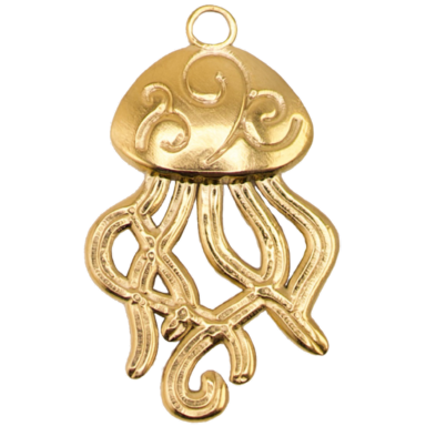 Gold Jellyfish Charm
