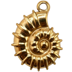 Golden Ammonite Fossil Charm