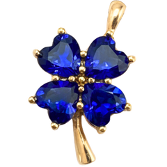 Blue Clover Charm Pendant
