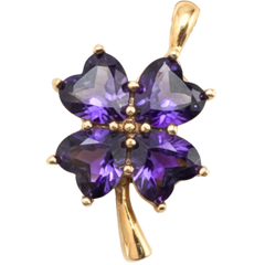 Purple Clover Charm Pendant