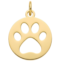 Gold Puppy Paw Disc Charm