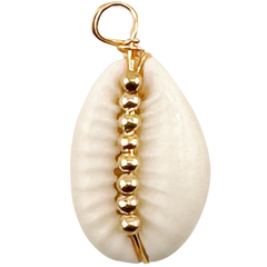 Golden Beads Shell Charm