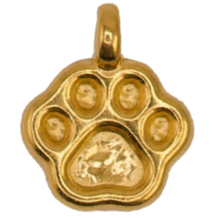 Golden Paw Print Charm Pendant