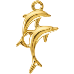 Golden Dolphins Couple Charm