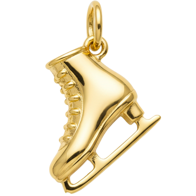 Golden Ice Skate Charm