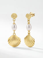 Seashell Freshwater Pearl Drop Earrings – Key West Special
