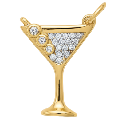 Golden Martini Glass Charm