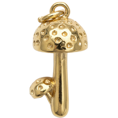 Golden Mushroom Charm