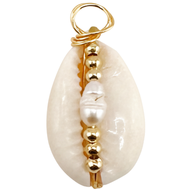Golden Pearl Beads Shell Charm