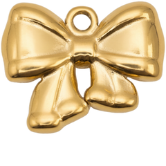 Golden Ribbon Charm Pendant