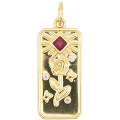 Golden Rose Bar Charm