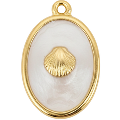 Golden Shell Madallion Charm