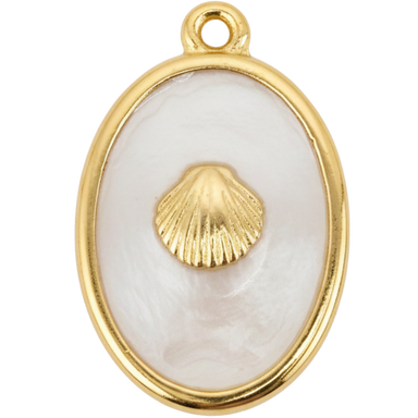 Golden Shell Madallion Charm
