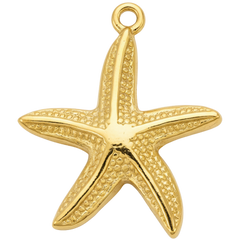 Golden Starfish Charm Pendant