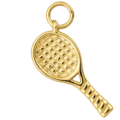 Golden Tennis Rocket Charm
