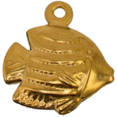 Golden Tropical Fish Charm Pendant