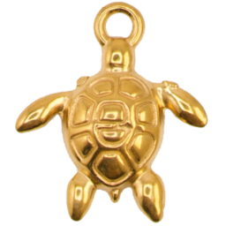 Golden Sea Turtle Charm