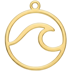 Golden Wave Charm Pendant