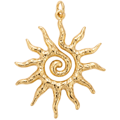 Hammered Sun Spiral Charm