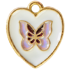 Heart Butterfly Charm Pendant