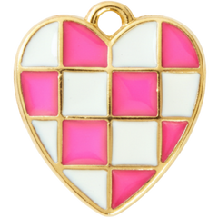 Love Grid Heart Charm