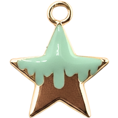 Melted Green Star Charm Pendant