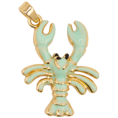 Mint Green Lobster Charm Pendant