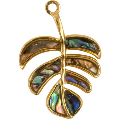 Shiny Monstera Leaf Charm