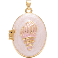 Oval Locket Shell Charm
