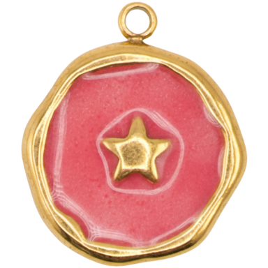Pink Star Coin Charm