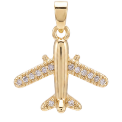 Gold Plane Charm