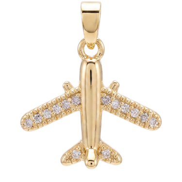 Gold Plane Charm