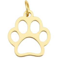 Golden Puppy Paw Charm