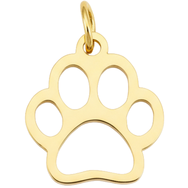 Golden Puppy Paw Charm