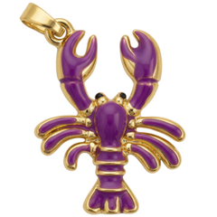 Purple Lobster Charm Pendant