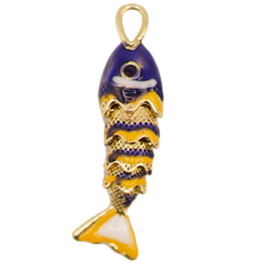 Rotatable Navy Fish Pendant